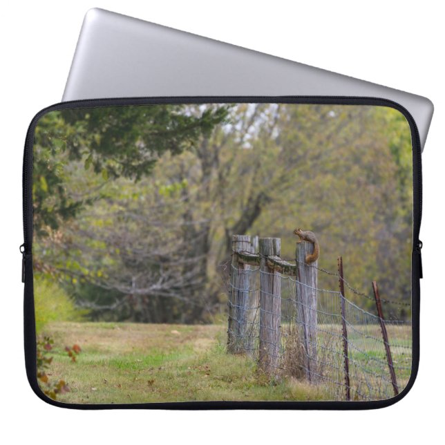 Squirrel Fence Pose Laptop Sleeve (Front)