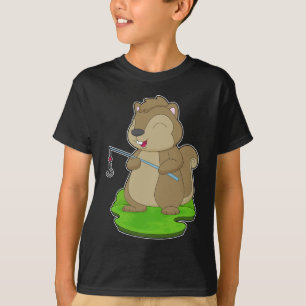 Squirrel Fisher Fishing rod Fishing T-Shirt