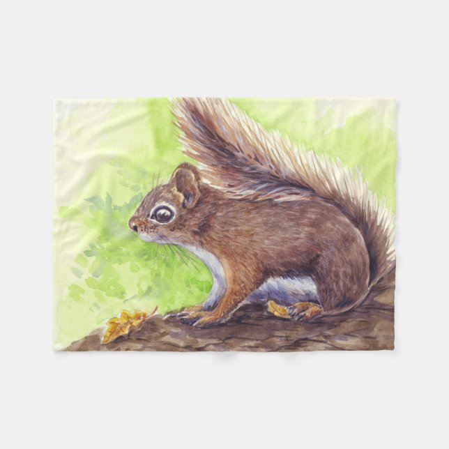 Squirrel Fleece Blanket (Front (Horizontal))