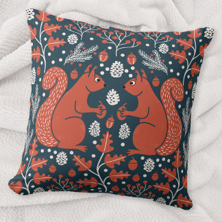 Squirrel Forest Woodland Cushion