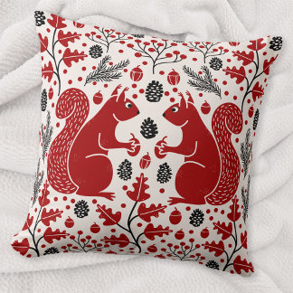 Squirrel Forest Woodland Cushion