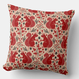 Squirrel Forest Woodland Pattern Cushion
