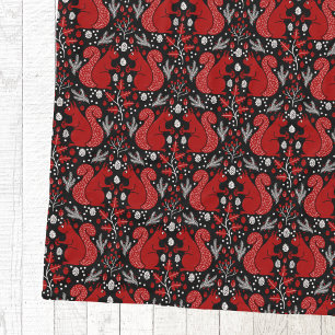Squirrel Forest Woodland Pattern Fleece Blanket