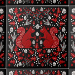 Squirrel Forest Woodland Tile<br><div class="desc">Red squirrel forest woodland pattern with pine cones,  pine branches,  acorns,  oak leaves and berries.  Perfect for a lake house or seasonal room decor. Original art by Nic Squirrell.</div>