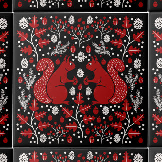 Squirrel Forest Woodland Tile