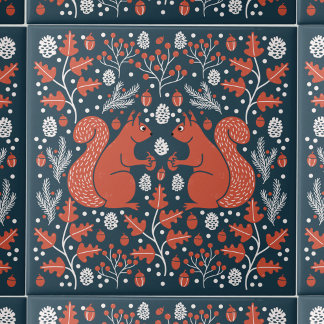 Squirrel Forest Woodland Tile