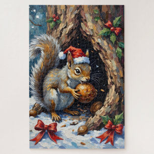 Squirrel Frantically Stashing Christmas Chestnuts  Jigsaw Puzzle