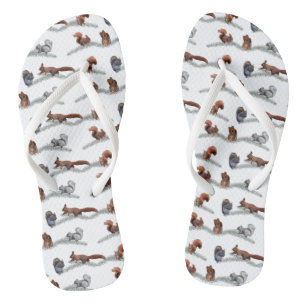 Squirrel Frenzy Flip Flops (Choose Colour)