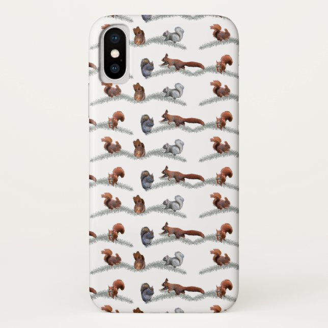 Squirrel Frenzy iPhone X Case (choose colour) (Back)