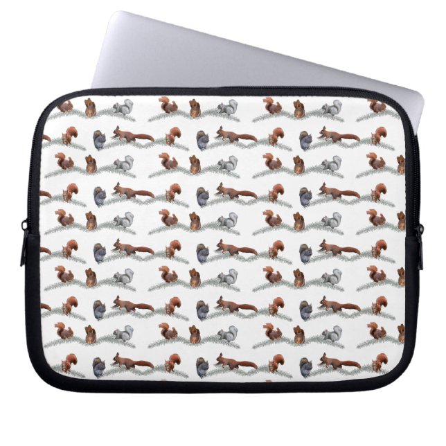 Squirrel Frenzy Laptop Sleeve (choose colour) (Front)