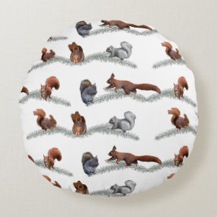 Squirrel Frenzy Pillow (choose colour)