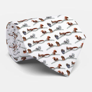Squirrel Frenzy Tie Double Sided (choose colour)