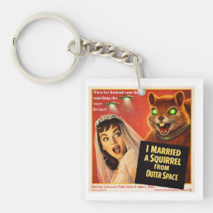 Squirrel from Outer Space Key Ring