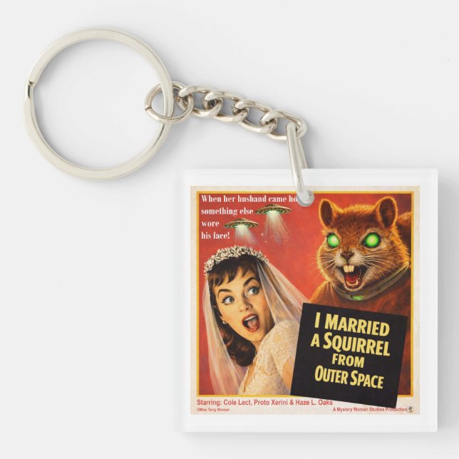 Squirrel from Outer Space Key Ring (Front)