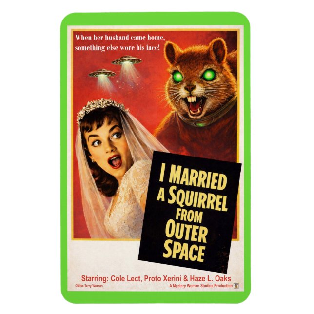 Squirrel from Outer Space Magnet (Vertical)