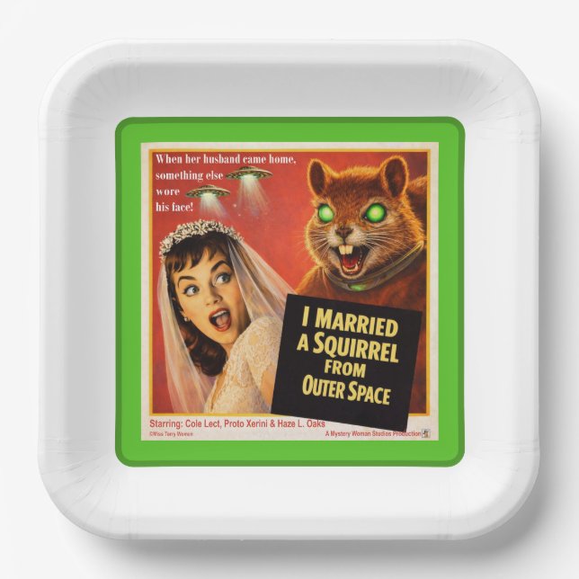 Squirrel from Outer Space Paper Plate (Front)