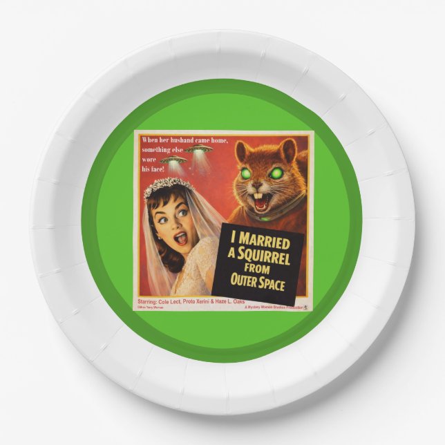 Squirrel from Outer Space Paper Plate (Front)