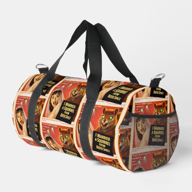Squirrel from Outer Space Parody Duffle Bag (Right Corner)