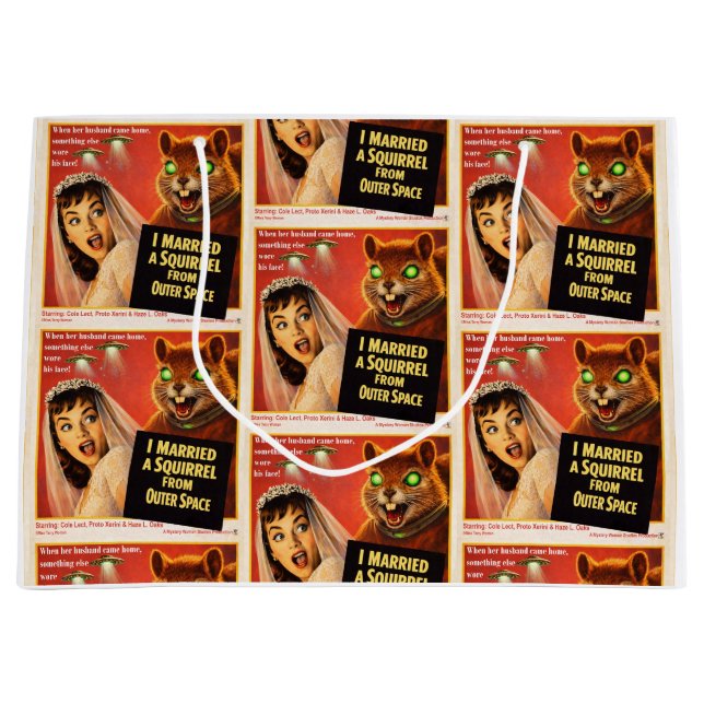 Squirrel from Outer Space Parody Large Gift Bag (Front)