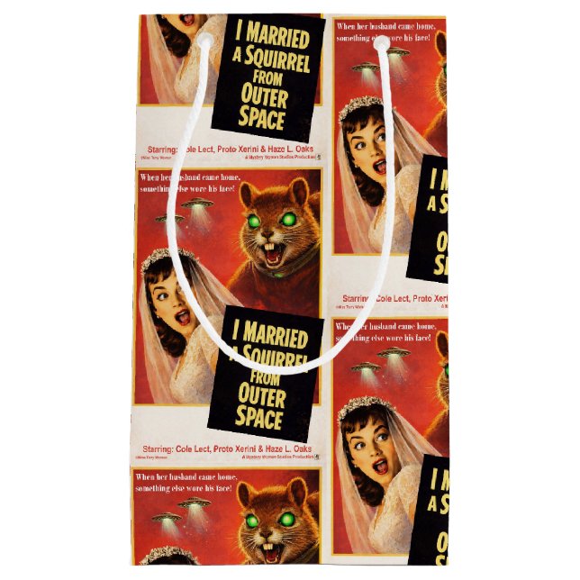 Squirrel from Outer Space Parody Small Gift Bag (Front)