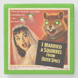 Squirrel from Outer Space Stone Coaster