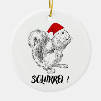 Squirrel - Funny Christmas design T-Shirt Ceramic Tree Decoration