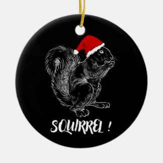 Squirrel - Funny Christmas design T-Shirt Ceramic Tree Decoration