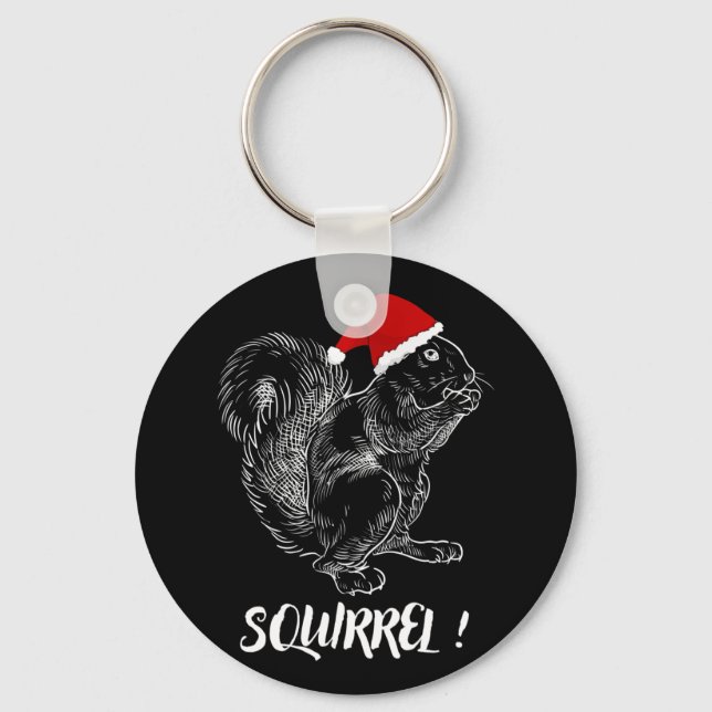 Squirrel - Funny Christmas design T-Shirt Key Ring (Front)