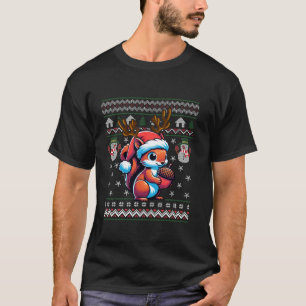 Squirrel Funny Reindeer Horns Ugly Acorn Christmas T-Shirt