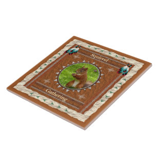 Squirrel - Gathering  Ceramic Tile