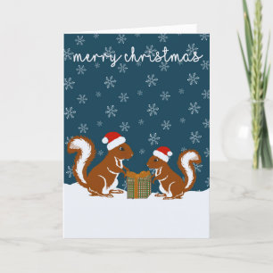 Squirrel Gift Giving Christmas Card