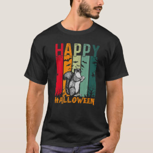 Squirrel Girls Boys Retro Style Halloween Dinner T-Shirt