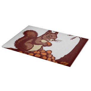 Squirrel Glass Cutting Board