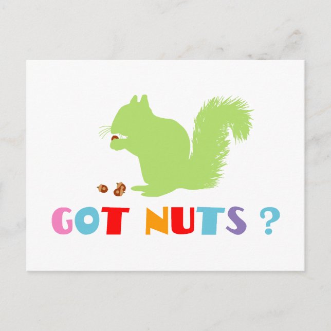 Squirrel Got Nuts? Postcard (Front)