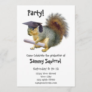 Squirrel Graduation Party Invitation