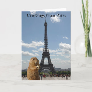 Squirrel Greetings from Eiffel Tower Card