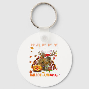 Squirrel Halloween And Merry Christmas Happy Hallo Key Ring