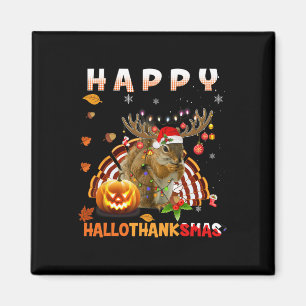 Squirrel Halloween And Merry Christmas Happy Hallo Magnet