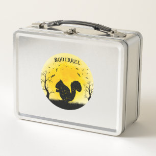 Squirrel Halloween Vintage Retro Moon Metal Lunch Box