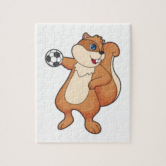 Squirrel Handball player Handball Jigsaw Puzzle (Vertical)