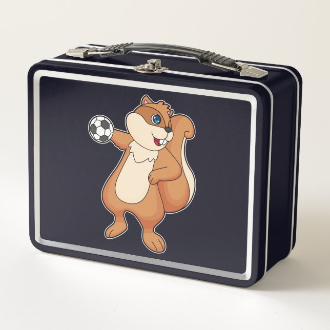 Squirrel Handball player Handball Metal Lunch Box (Front)