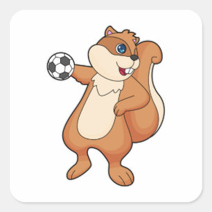 Squirrel Handball player Handball Square Sticker