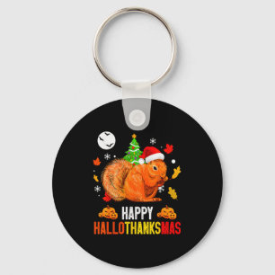 Squirrel Happy Hallothanksmas Halloween Thanksgivi Key Ring