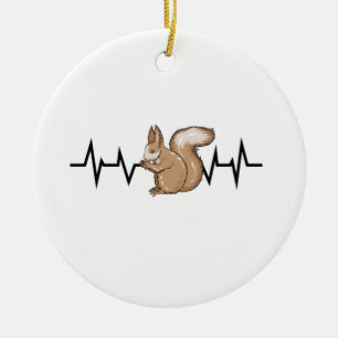 Squirrel Heartbeat Squirrel Lover Ceramic Tree Decoration