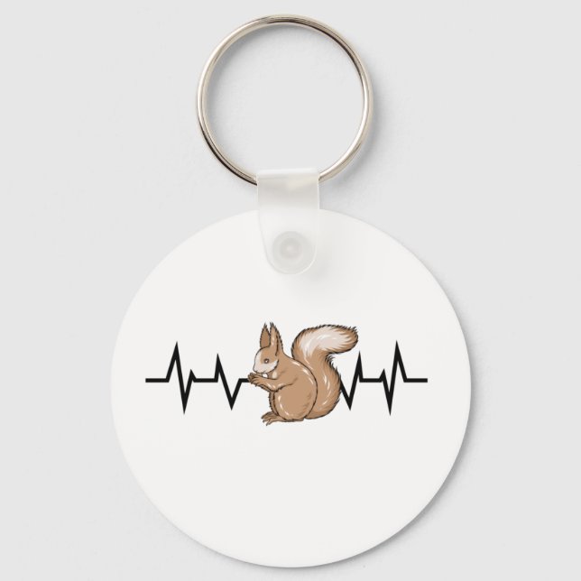 Squirrel Heartbeat Squirrel Lover Key Ring (Front)