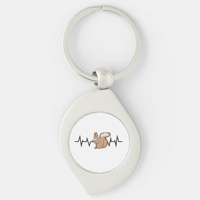 Squirrel Heartbeat Squirrel Lover Key Ring (Front)