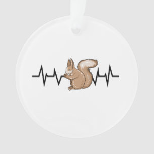 Squirrel Heartbeat Squirrel Lover Ornament