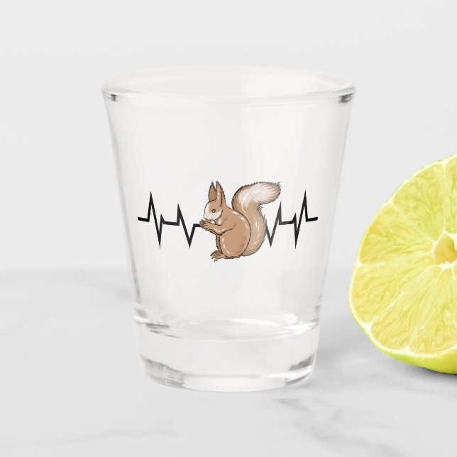 Squirrel Heartbeat Squirrel Lover Shot Glass (Front)