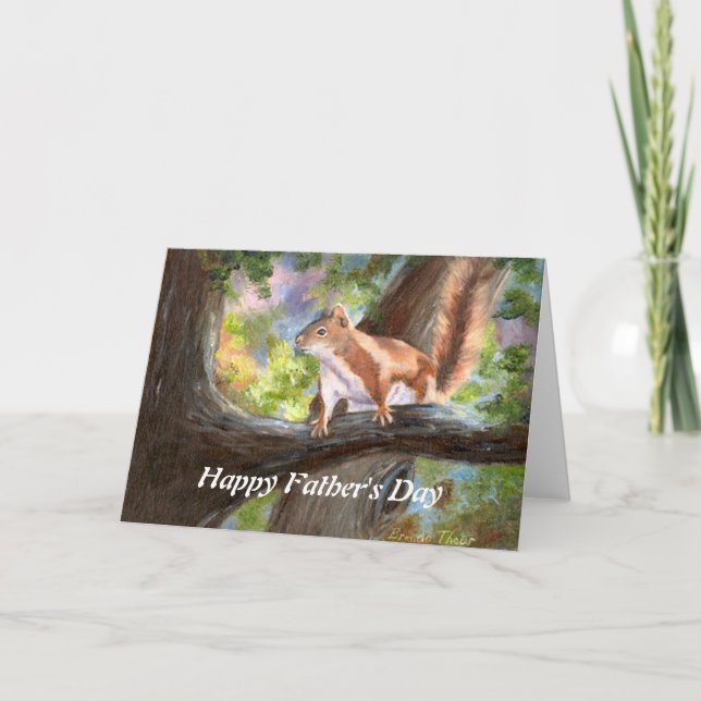 Squirrel Here's Looking At You Father's Day Card (Front)