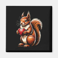 Squirrel Holding Heart Valentine's Day Cute Valent